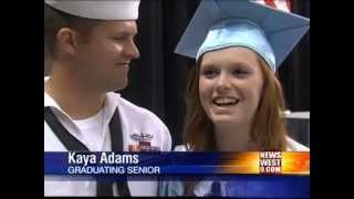 Sailor Surprises Sister Student With Leukemia Walks at Greenwood Graduation [upl. by Quintie]