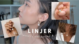 LINJER jewelry collection amp review my thoughts on gold vermeil jewelry 🤔 [upl. by Baal]