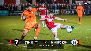 Salford City 11 FC Halifax Town  National League North playoff semi final first leg [upl. by Ylrak]