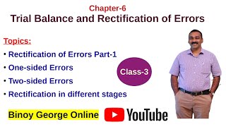 Trial Balance and Rectification of Errors Video Class3 Plus One Accountancy [upl. by Aynas]