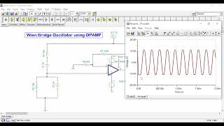 Wien bridge oscillator using 741 OPAMP TiNATI [upl. by Innej12]