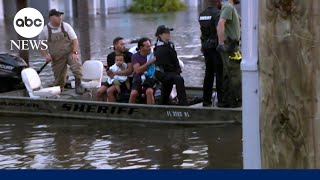 Officials perform water rescues in Clearwater Florida after Hurricane Milton [upl. by Barta]