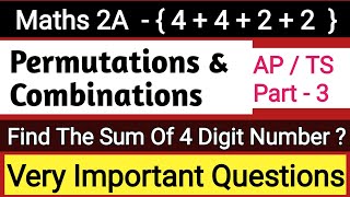 Maths2a Permutations amp Combinations 4 Mark Very Important Questions Part 3 [upl. by Elegna]