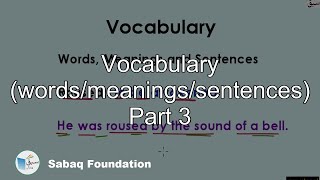 Vocabulary wordsmeaningssentences Part 3 English Lecture  Sabaqpk [upl. by Aihsia]