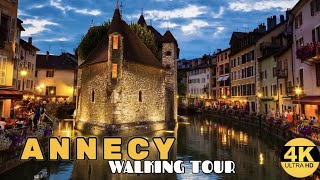 Annecy France 🇫🇷 Night Walking Tour 4k Annecy beauty After The Dark [upl. by Elleinet]