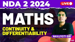 NDA 2 2024 Exam Maths Live  Continuity amp Differentiability [upl. by Savadove]