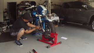 Suzuki M109R Front Wheel Removal Part 1 [upl. by Ireland979]