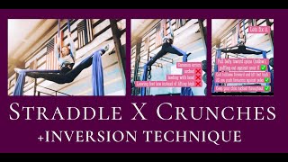 Aerial Silks STRADDLE X CRUNCHES  Inversion Technique Tip [upl. by Allicerp]