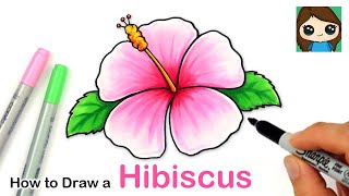 How to Draw a Hibiscus Flower Easy 🌺 [upl. by Akemat]