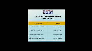 Tarikh Bayaran STR Fasa 3 2024 [upl. by Tahpos114]