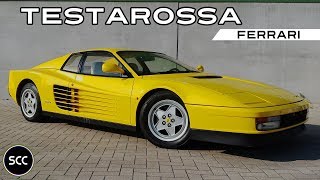 FERRARI TESTAROSSA 1991  Yellow  Giallo  Modest test drive  Flat V12 Engine sound  SCC TV [upl. by Allain617]