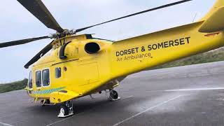 HLE10 Dorset amp Somerset Air Ambulance AW169 GDSAA at Hengistbury Head car park part 2 [upl. by Timoteo118]