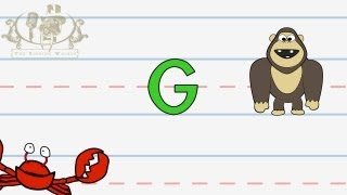 Write the letter G  Alphabet Writing lesson for children  The Singing Walrus [upl. by Suiramed]