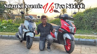 Tvs NtorQ Vs Suzuki Avenis 🔥  Real Life Comparison  DipAngama [upl. by Anahs]