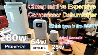 Cheap Mini dehumidifier vs Expensive compressor dehumidifier watch before you buy one [upl. by Hafital796]