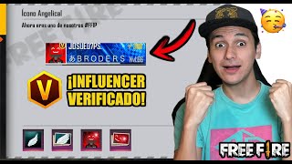 ¡AL FIN SOY INFLUENCER VERIFICADO DE FREE FIRE😀 épico [upl. by Shelbi]