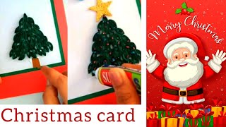 Christmas greeting cardquilled christmas treeMerry Christmas 🎅 [upl. by Mayes]