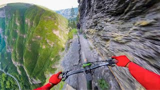 RISKIEST Mountain Bike Ride of My Life 1000ft Drop [upl. by Halonna]