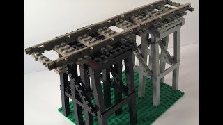 LEGO Custom Train Trestle Bridge Build Tutorial How To [upl. by Esbensen]