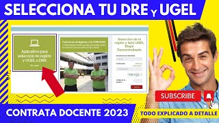 ✅Como seleccinar👉DRE y UGEL💡CONTRATA DOCENTE 20232024💡 Facill y Rapido🖥 [upl. by Gilberto]