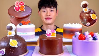 ASMR 초콜릿케이크 티라미수 생크림케이크 블루베리 생크림케이크 먹방 Chocolate Cake Blueberry Cream Cake Tiramisu Cake MuKBang [upl. by Towers]