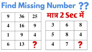 Reasoning Tricks in hindi  Missing number  For Railway SSC BANK CPO SI CHSL MTS amp all exams [upl. by Maible]