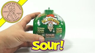 WarHeads Sour Candy Christmas Ornament  Christmas Candy Tasting Food Review [upl. by Anerrol]