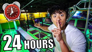 24 HOUR OVERNIGHT CHALLENGE in TRAMPOLINE PARK [upl. by Gnivri]