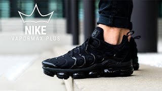 NIKE VaporMax Plus quotTriple Blackquot On Feet Video [upl. by Ainolopa]