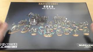 Ork Battleforce  Unboxing WH40K [upl. by Nonnahc]