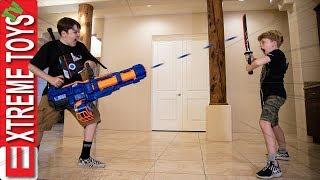 Cartoon Madness Sneak Attack Squad Sword Battle With Nerf Titan [upl. by Maximilianus416]