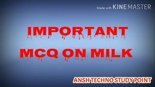 DAIRY SCIENCE  MCQ ON MILK  MILK AND MILK PRODUCTS  FOOD SAFETY OFFICER EXAM  ANIMAL HUSBANDRY [upl. by Annazor]