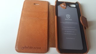 Unboxing Etui Cuir Brun iPhone SE de Shieldon [upl. by Yetak]