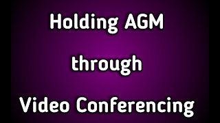 Holding AGM through Video Conferencing [upl. by Akinohs]