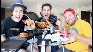 HOT CHICKEN MUKBANG WITH DAVID DOBRIK AND JONAH [upl. by Aisorbma]