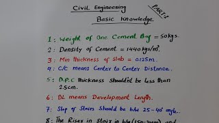 Civil Engineering Basic Knowledge part 1 [upl. by Audrie]