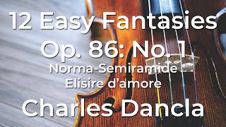 Charles Dancla 12 Easy Fantasies Op 86 No 1 NormaSemiramide  Elisire damore [upl. by Landbert]