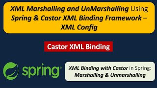 XML Marshalling and UnMarshalling Using Spring amp Castor XML Binding Framework  XML Config [upl. by Legir]