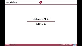 VMware NSX  Tutorial 08 [upl. by Witherspoon]