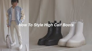 HOW TO STYLE High Calf Boots  Chunky Calf Boots Outfits Ideas [upl. by Gerbold]