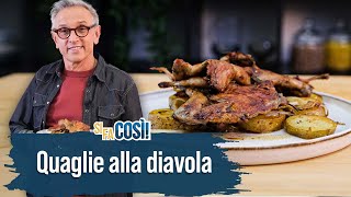 Quaglie alla diavola con patate lionesi  Si fa così  Chef BRUNO BARBIERI [upl. by Cary]