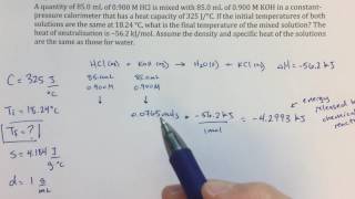 General Chemistry II  Solving Calorimetry Problems  Neutralization and Heat Transfer [upl. by Hildie393]