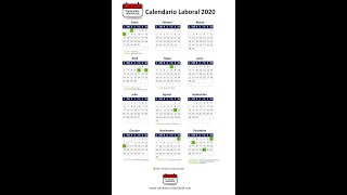 Calendario Laboral 2020  Días Festivos Nacionales para 2020 Todos los Puentes NO VAYAS A TRABAJAR [upl. by Names949]