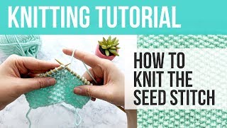 How to Knit the Seed Stitch Seed Stitch Tutorial [upl. by Onilegna]