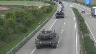 Panzerbataillon 393 marschiert per Kette auf A71 [upl. by Nitsu]