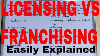 Licensing vs FranchisingDifference between licensing and franchisingLicensing and franchising [upl. by Rehtse588]