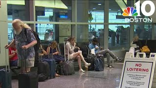 Passengers react after dozens of flights diverted to Boston Logan [upl. by Yliah]