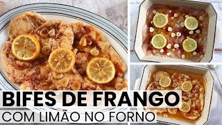 Bifes de frango com limão no forno  Food From Portugal [upl. by Highams385]