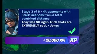 Fortnite  Hit opponents with Stark weapons from a total combined distance  Chapter 5 Season 4 [upl. by Pack896]