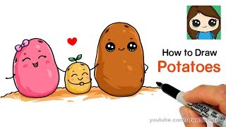 How to Draw Potatoes Cute and Easy [upl. by Salkcin650]